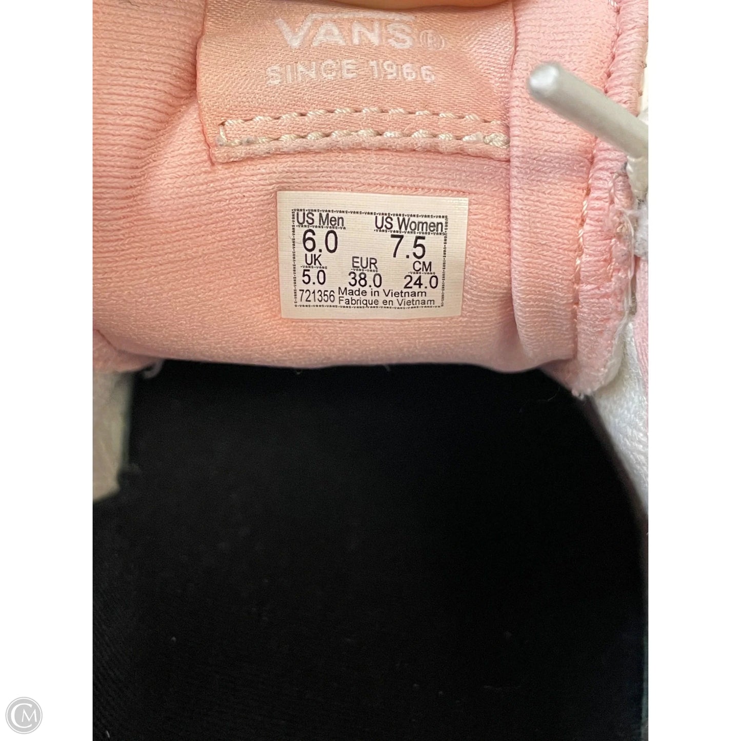 Shoes Athletic By Vans In Pink & White, Size: 7.5