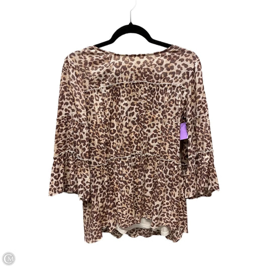 Top 3/4 Sleeve By Cato In Animal Print, Size: S