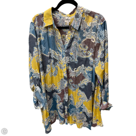 Tunic Long Sleeve By Como Vintage In Multi-colored, Size: 2x