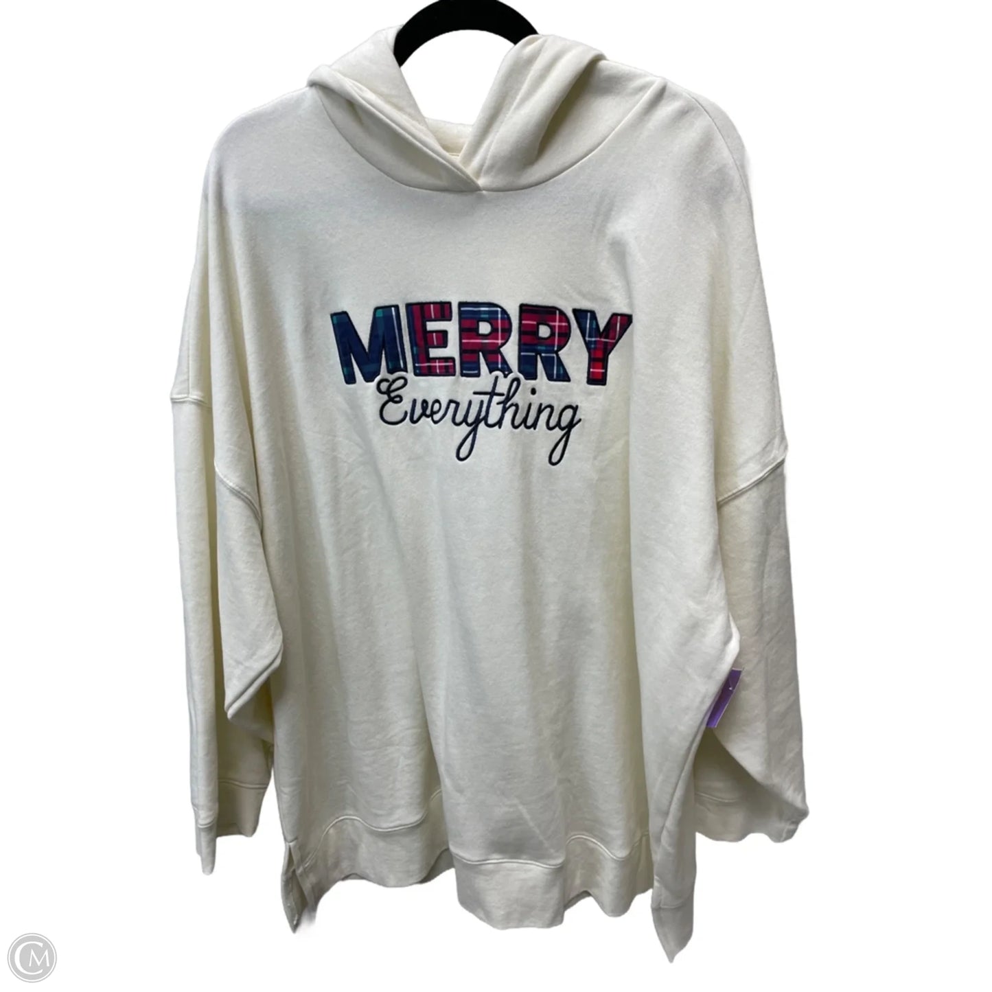 Sweatshirt Hoodie By Lane Bryant In Cream, Size: 4x