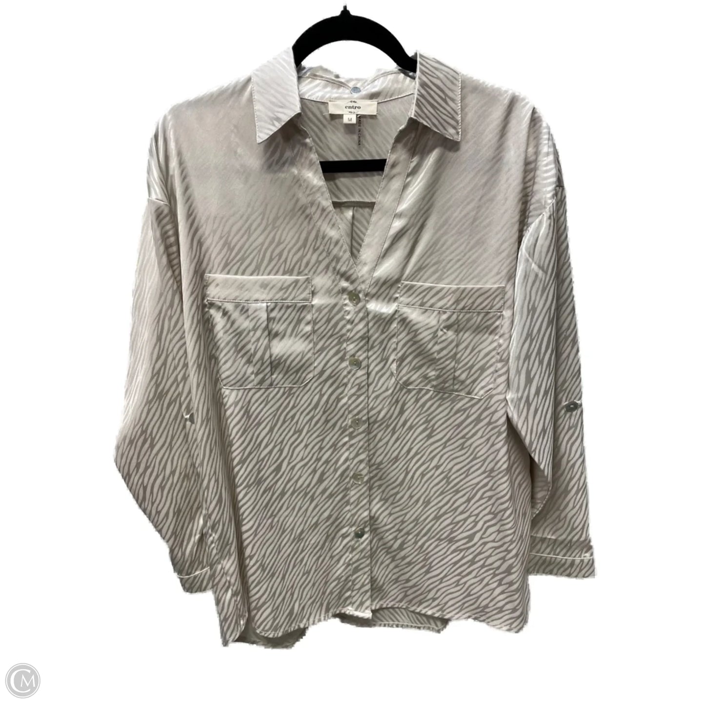 Top Long Sleeve By Entro In Tan, Size: M