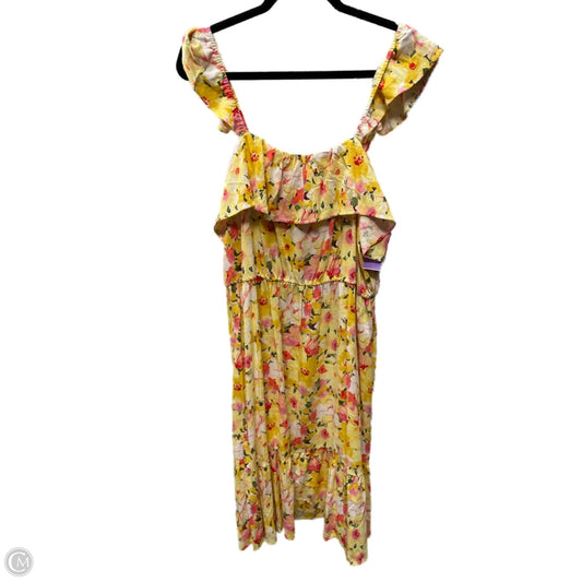 Dress Casual Midi By lauren conrad  In Yellow, Size: Xl