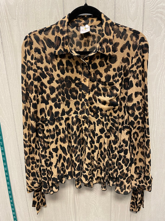 Blouse Long Sleeve By By Together In Animal Print, Size: S