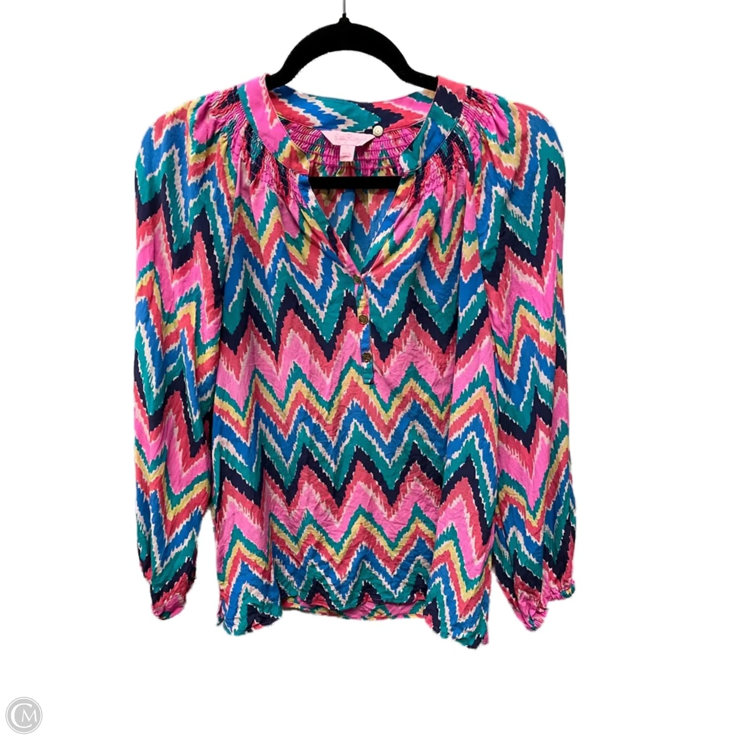 Top Long Sleeve Designer By Lilly Pulitzer In Multi-colored, Size: S
