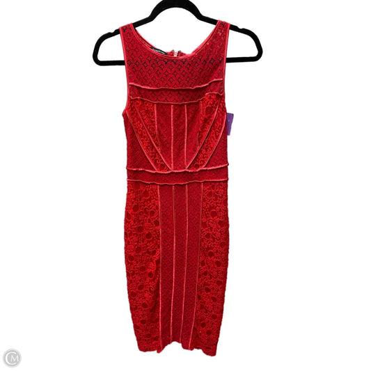 Dress Casual Midi By Bebe In Red, Size: S