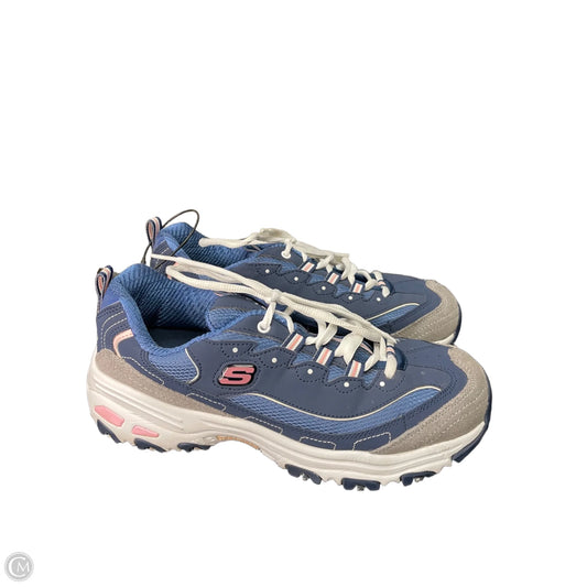 Shoes Athletic By Skechers In Blue & Pink, Size: 8