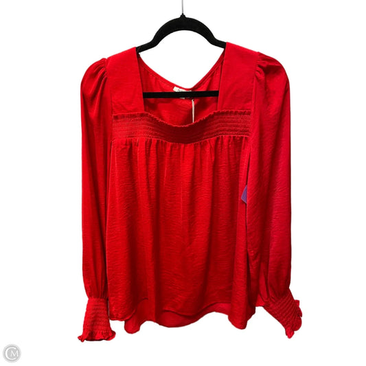 Top Long Sleeve By Jodifl In Red, Size: S