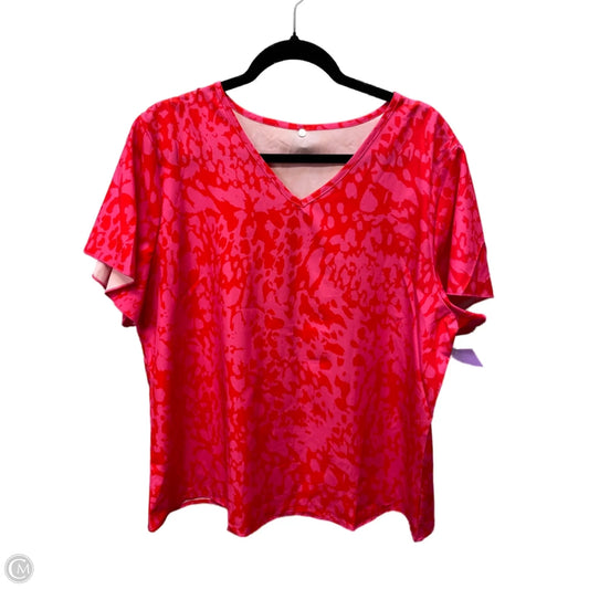 Top Short Sleeve By Clothes Mentor In Orange & Pink, Size: 2x