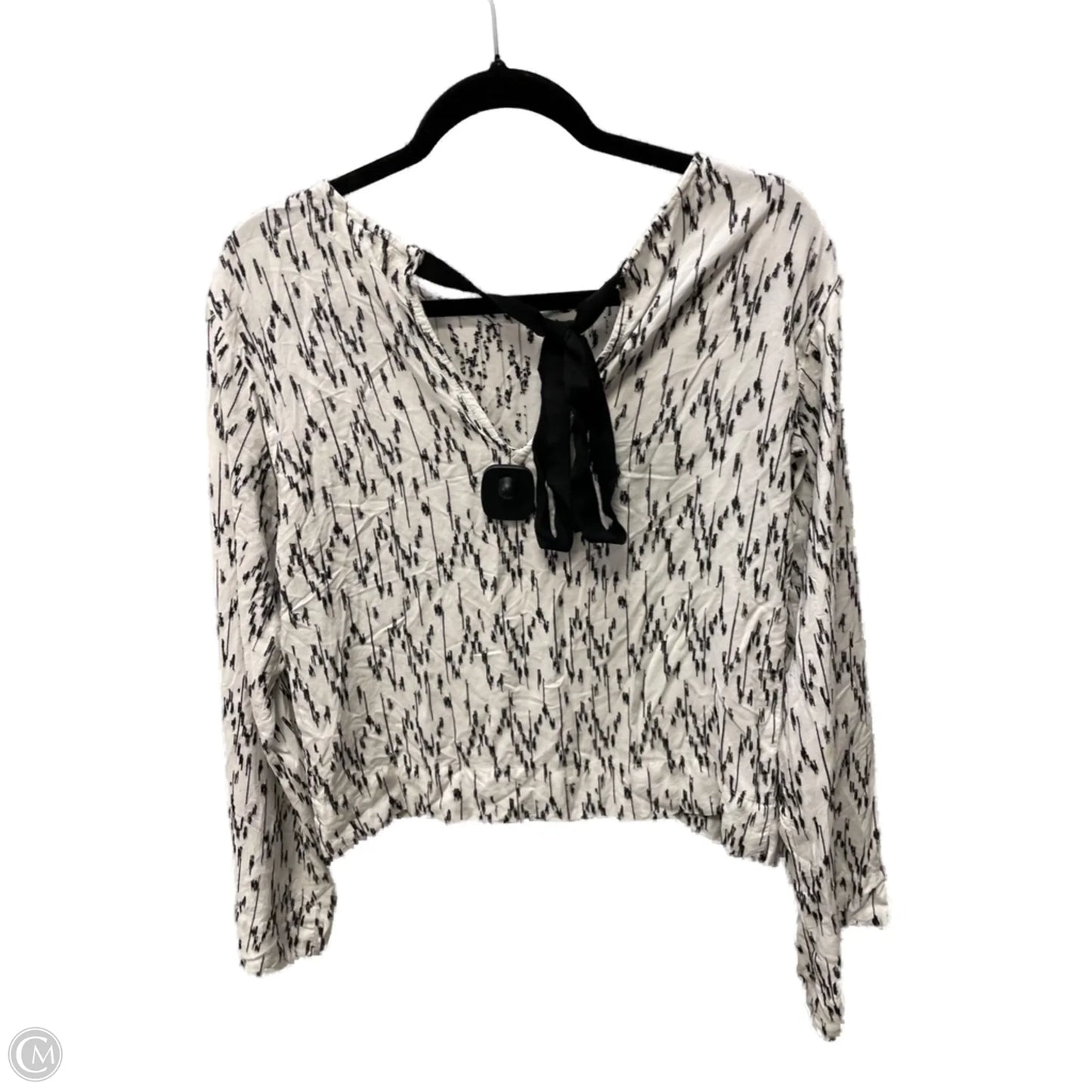 Top Long Sleeve By Bella Dahl In Black & White, Size: Xs