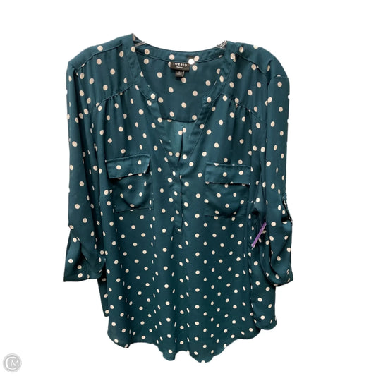 Top 3/4 Sleeve By Torrid In Polkadot Pattern, Size: 2x
