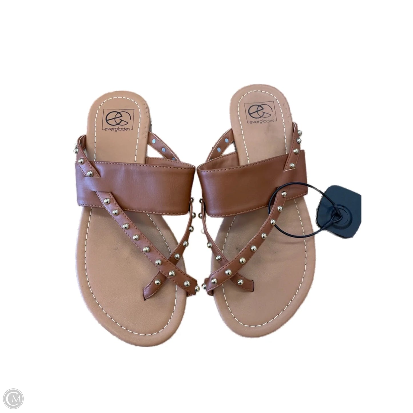 Sandals Flats By Clothes Mentor In Brown, Size: 6.5