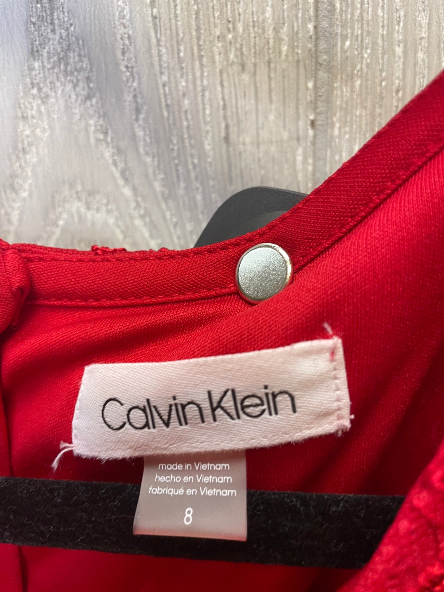 Dress Casual Short By Calvin Klein In Red, Size: M