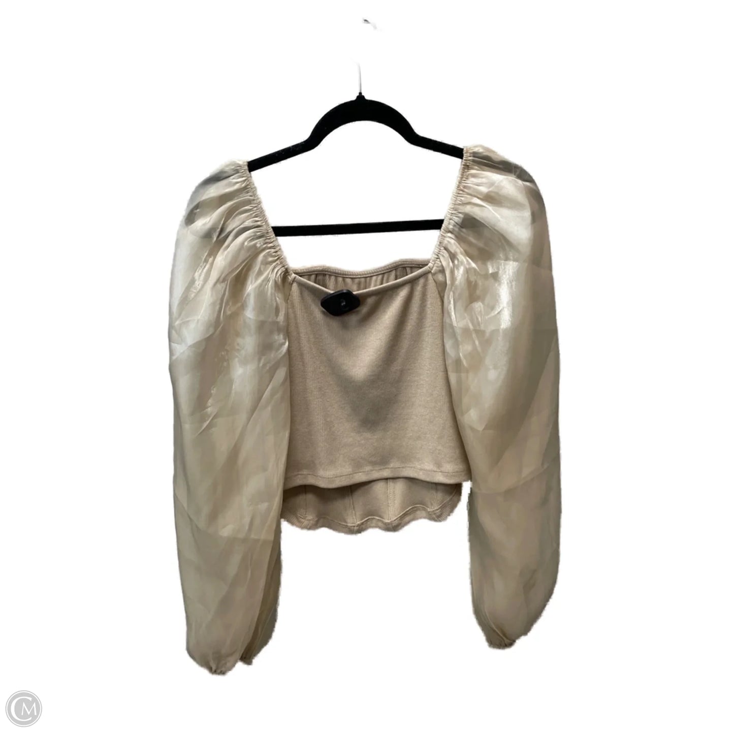 Top Long Sleeve By Oddi In Beige, Size: M