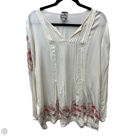 Top Long Sleeve By J. Jill In Cream, Size: Xl
