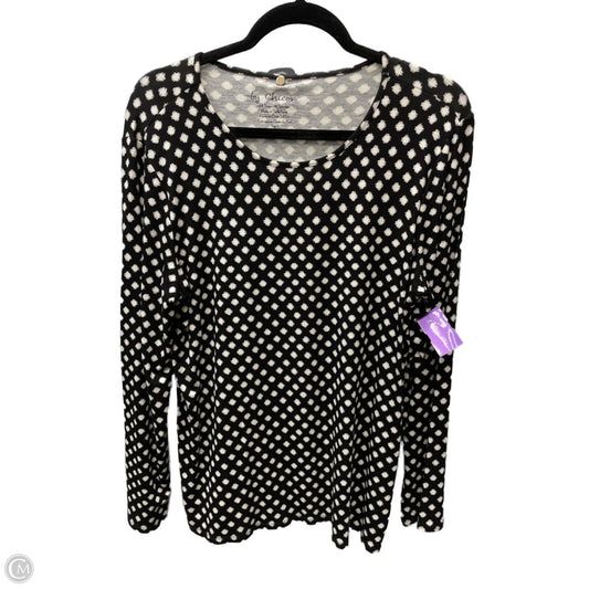 Top Long Sleeve By Chicos In Black & Cream, Size: L