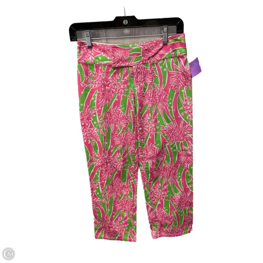 Pants Designer By Lilly Pulitzer In Green & Pink, Size: 2
