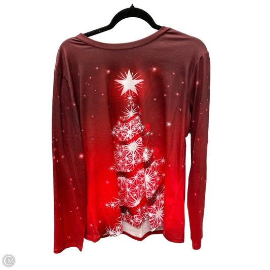 Top Long Sleeve By Clothes Mentor In Red & White, Size: 1x