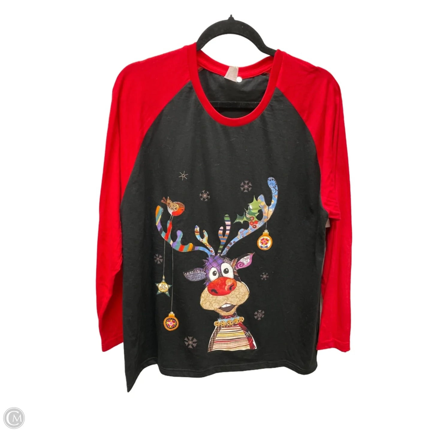 Top Long Sleeve By Clothes Mentor In Black & Red, Size: 2x
