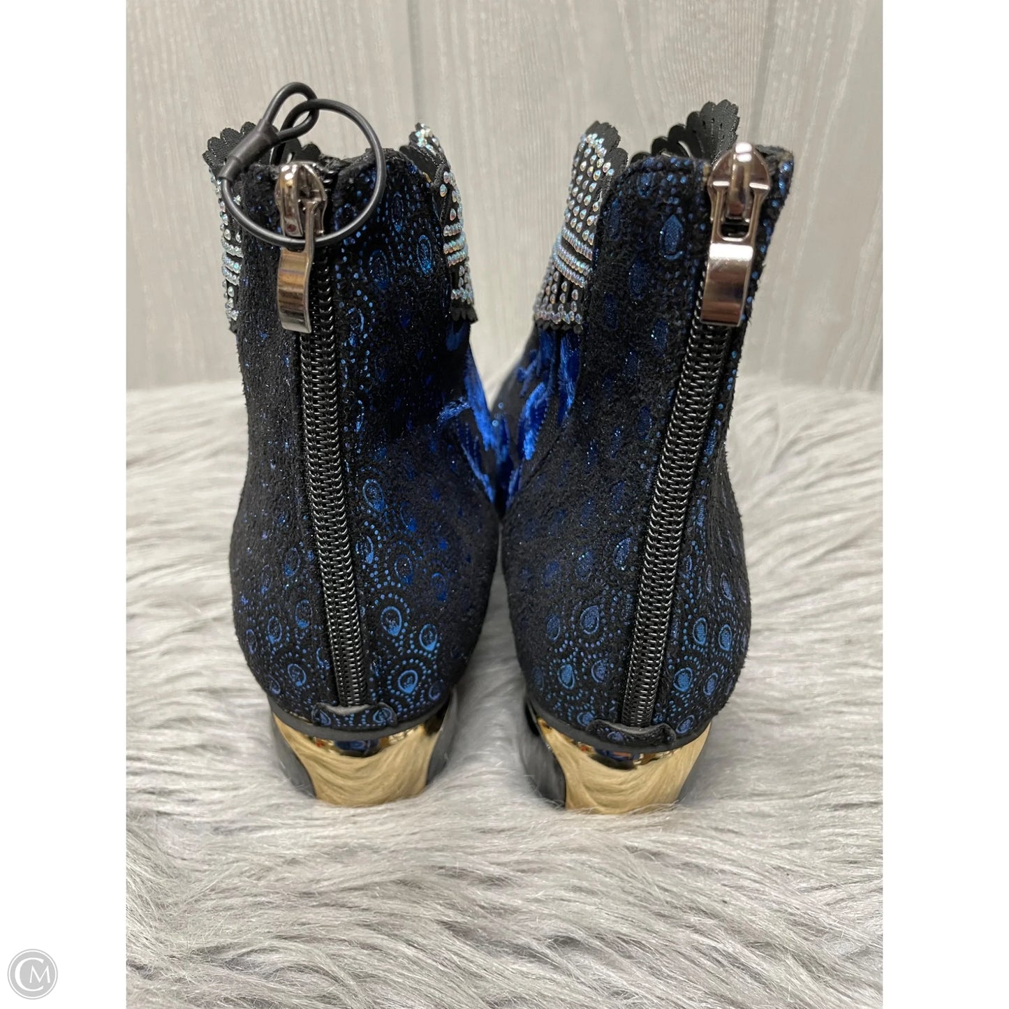 Boots Ankle Heels By Clothes Mentor In Black & Blue, Size: 9
