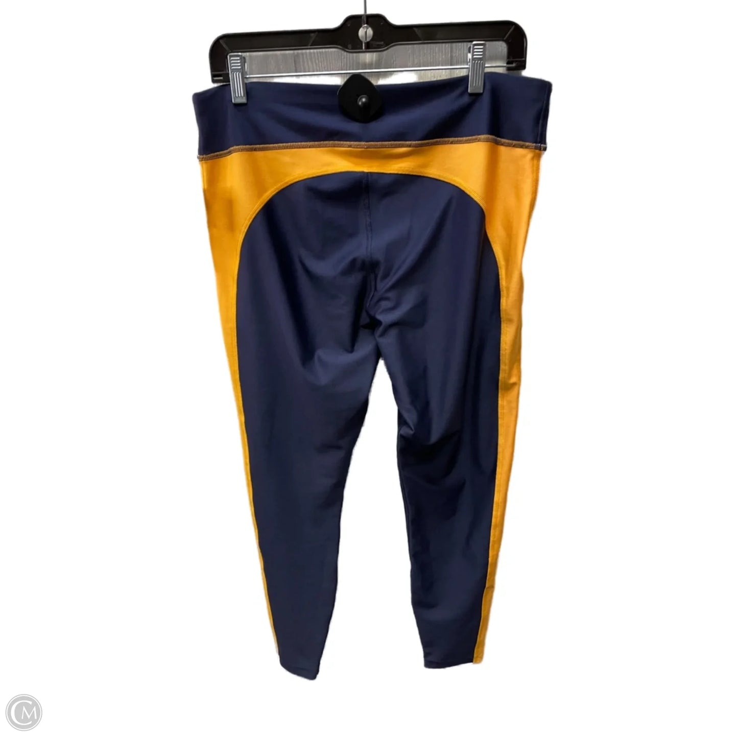 Athletic Leggings By Puma In Blue & Yellow, Size: L