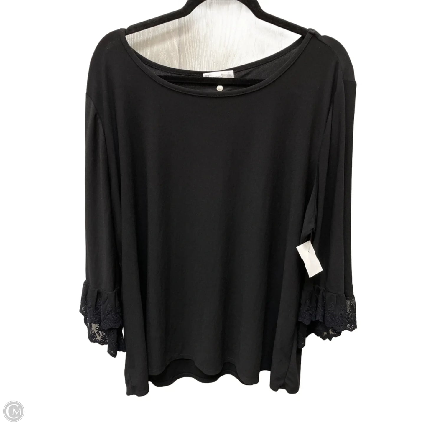 Top Long Sleeve By 89th And Madison In Black, Size: 2x