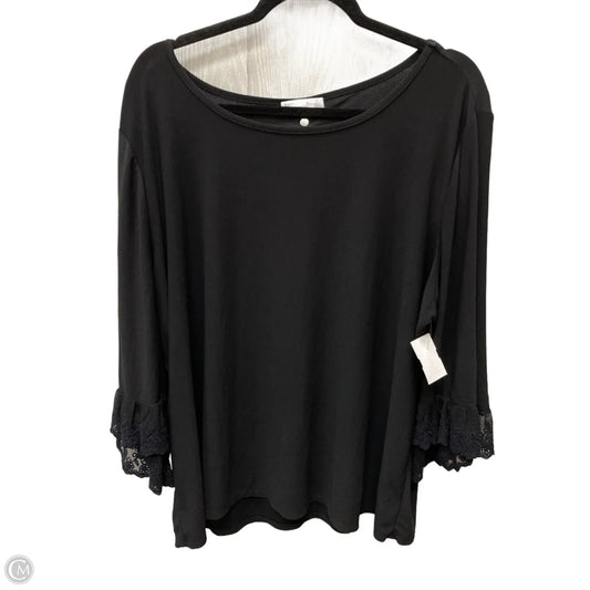 Top Long Sleeve By 89th And Madison In Black, Size: 2x