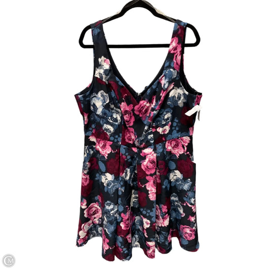 Dress Casual Short By Trixxi In Floral Print, Size: 1x