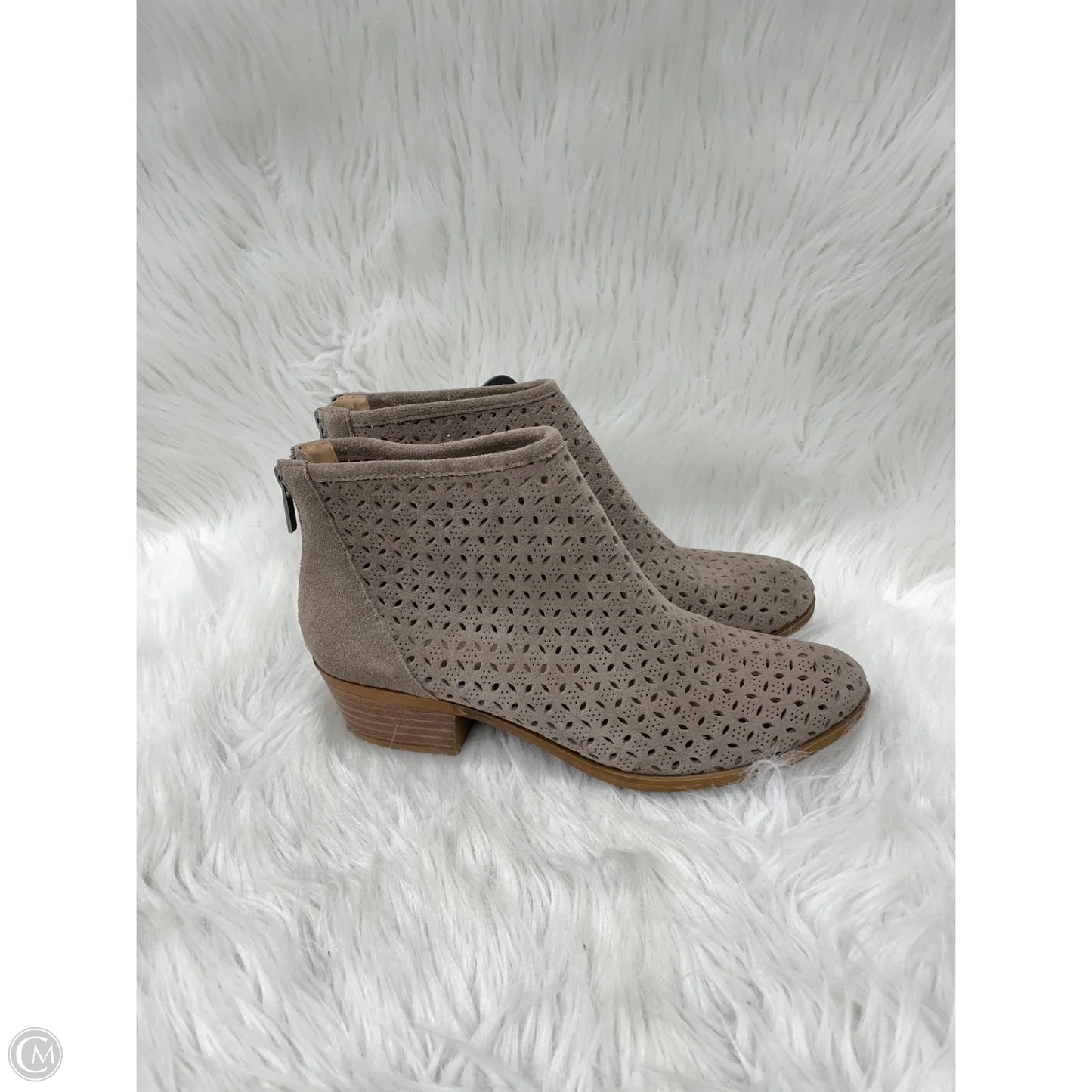 Shoes Heels Block By Lucky Brand In Grey & Tan, Size: 9