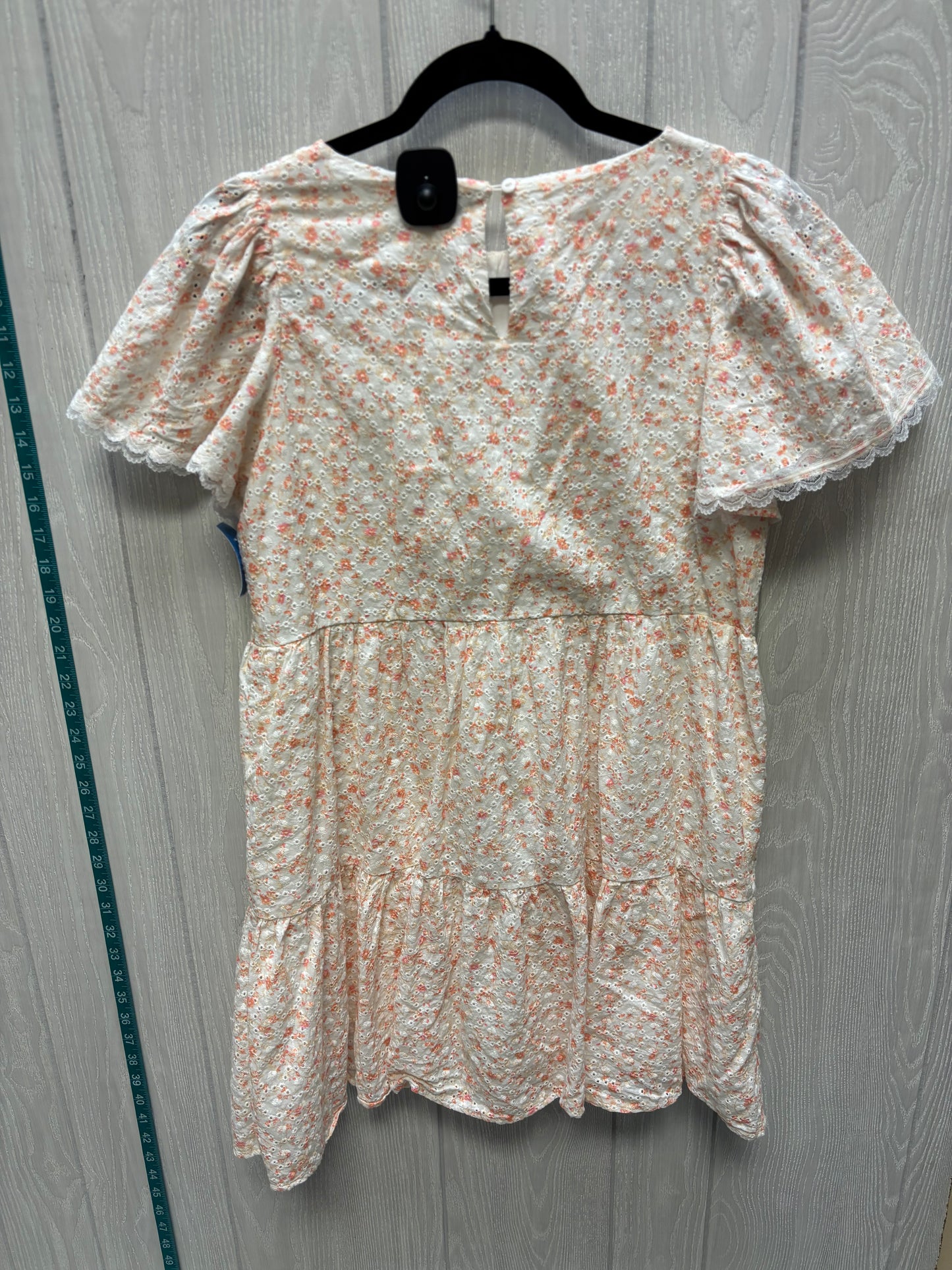 Dress Casual Short By Aura In Cream & Orange, Size: S