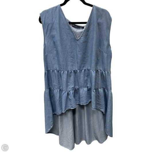 Tunic Short Sleeve By New York And Co In Blue Denim, Size: Xl