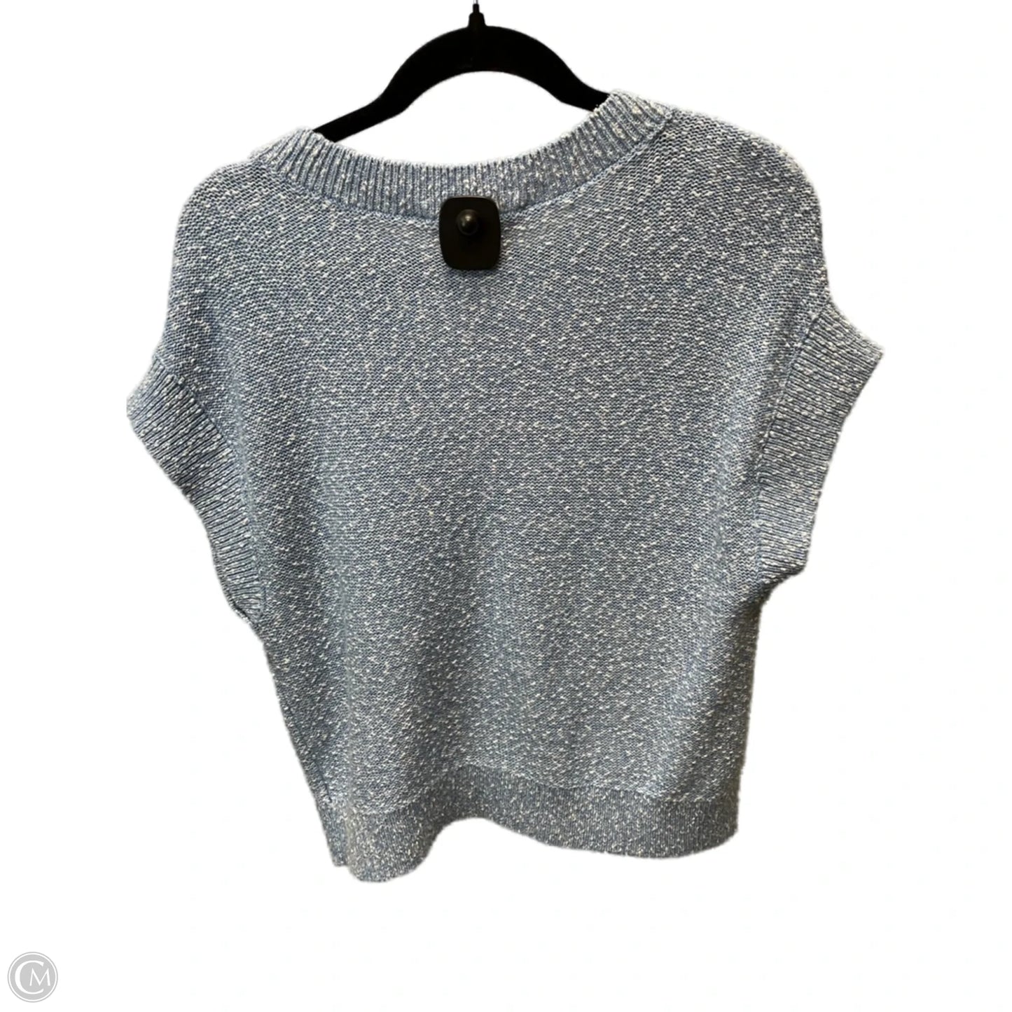 Sweater Short Sleeve By Loft In Blue & White, Size: Xs