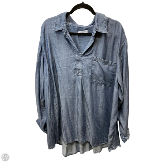 Tunic Long Sleeve By Liz Claiborne In Blue, Size: 3x