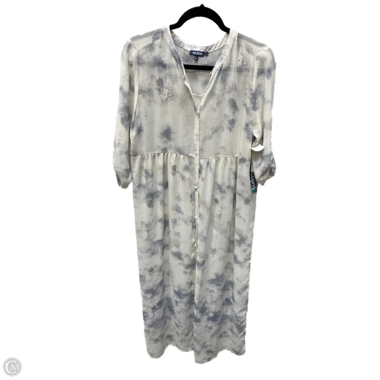 Dress Casual Maxi By tildon In Blue & Cream, Size: L