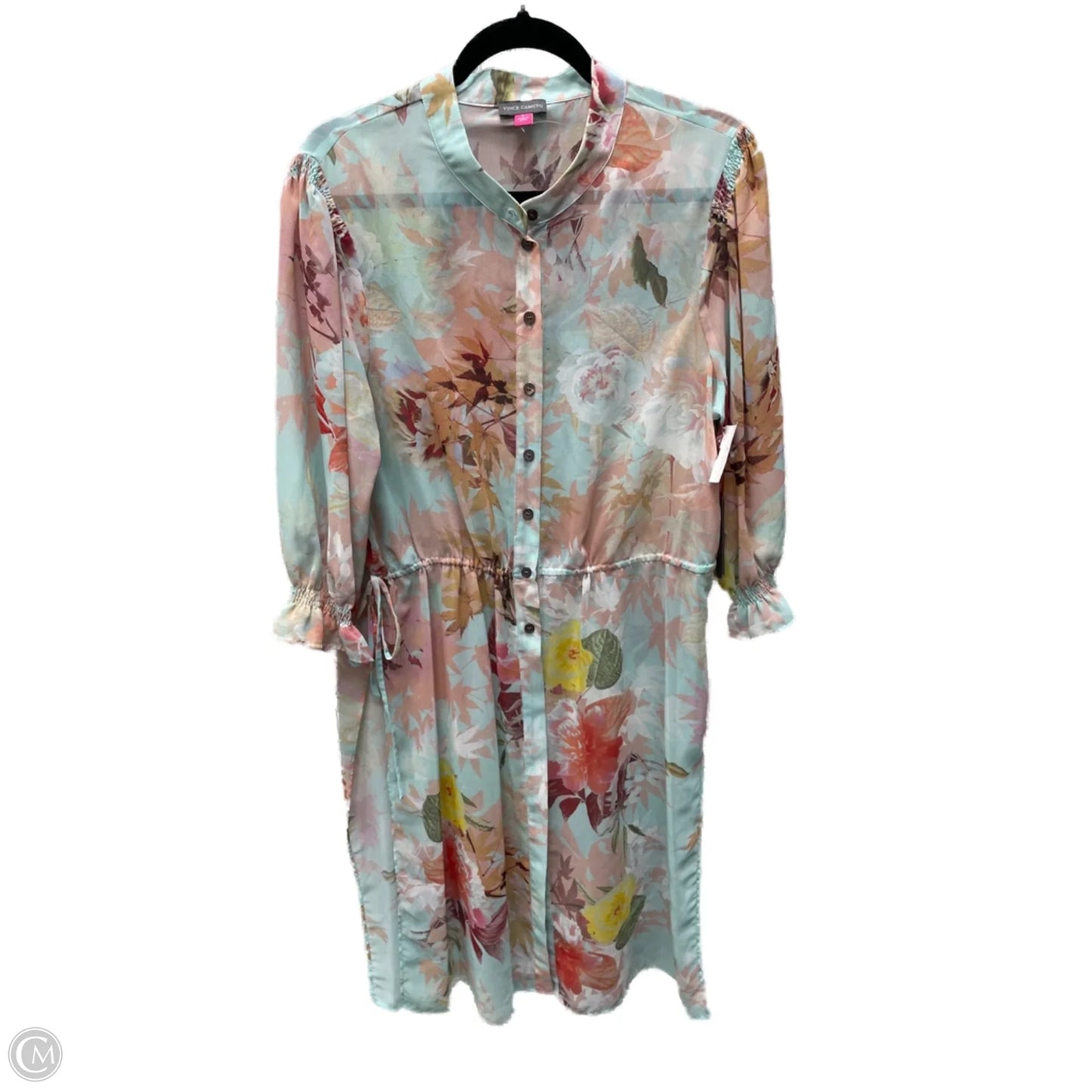 Tunic Long Sleeve By Vince Camuto In Floral Print, Size: L