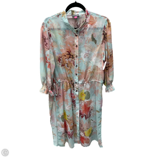 Tunic Long Sleeve By Vince Camuto In Floral Print, Size: L