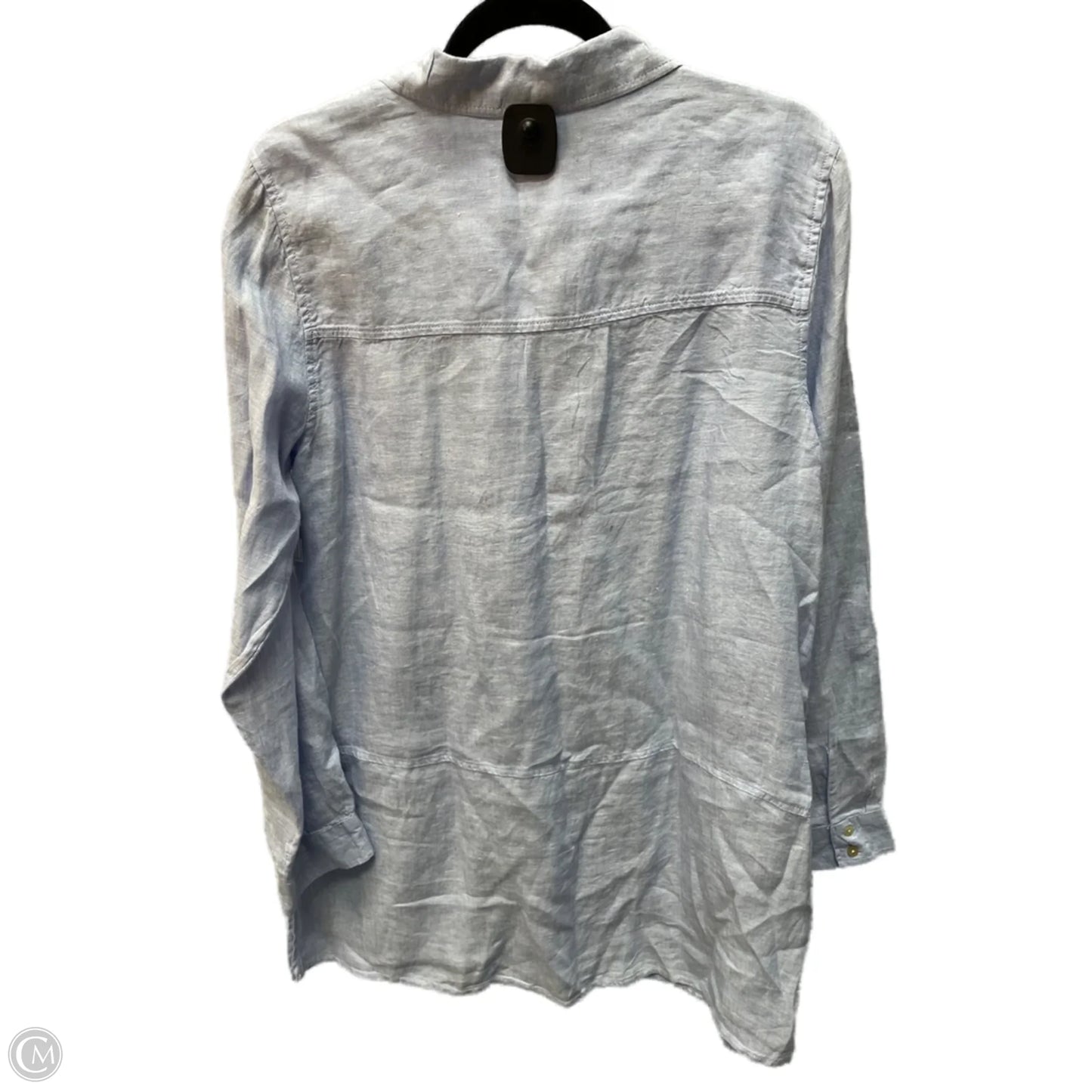 Tunic Long Sleeve By Tahari By Arthur Levine In Blue, Size: L