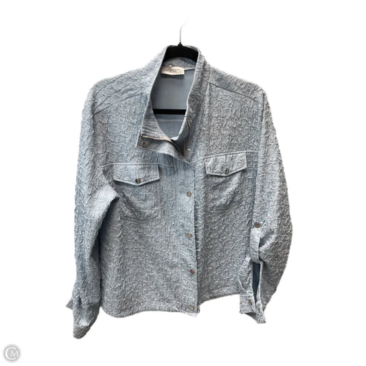 Jacket Shirt By Cmb In Blue, Size: L