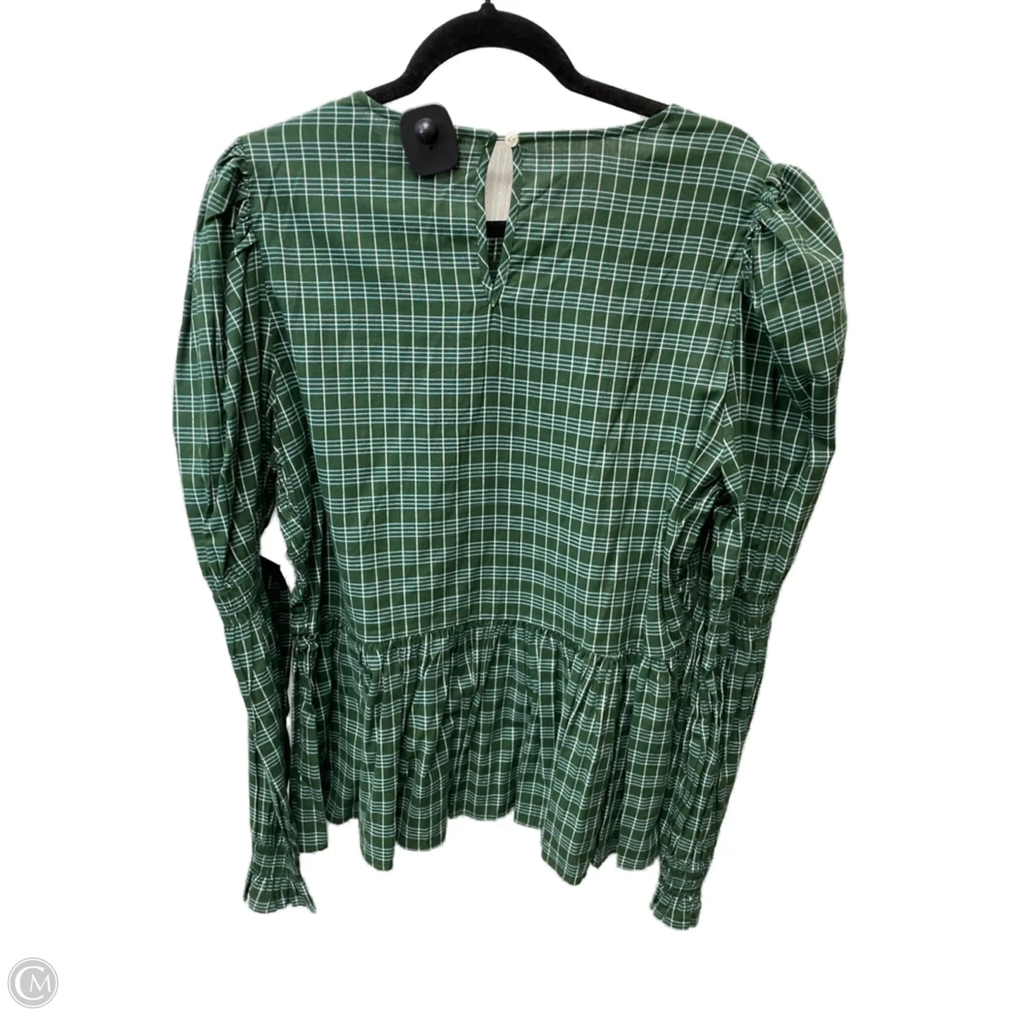 Top Long Sleeve By Universal Thread In Green & White, Size: 1x