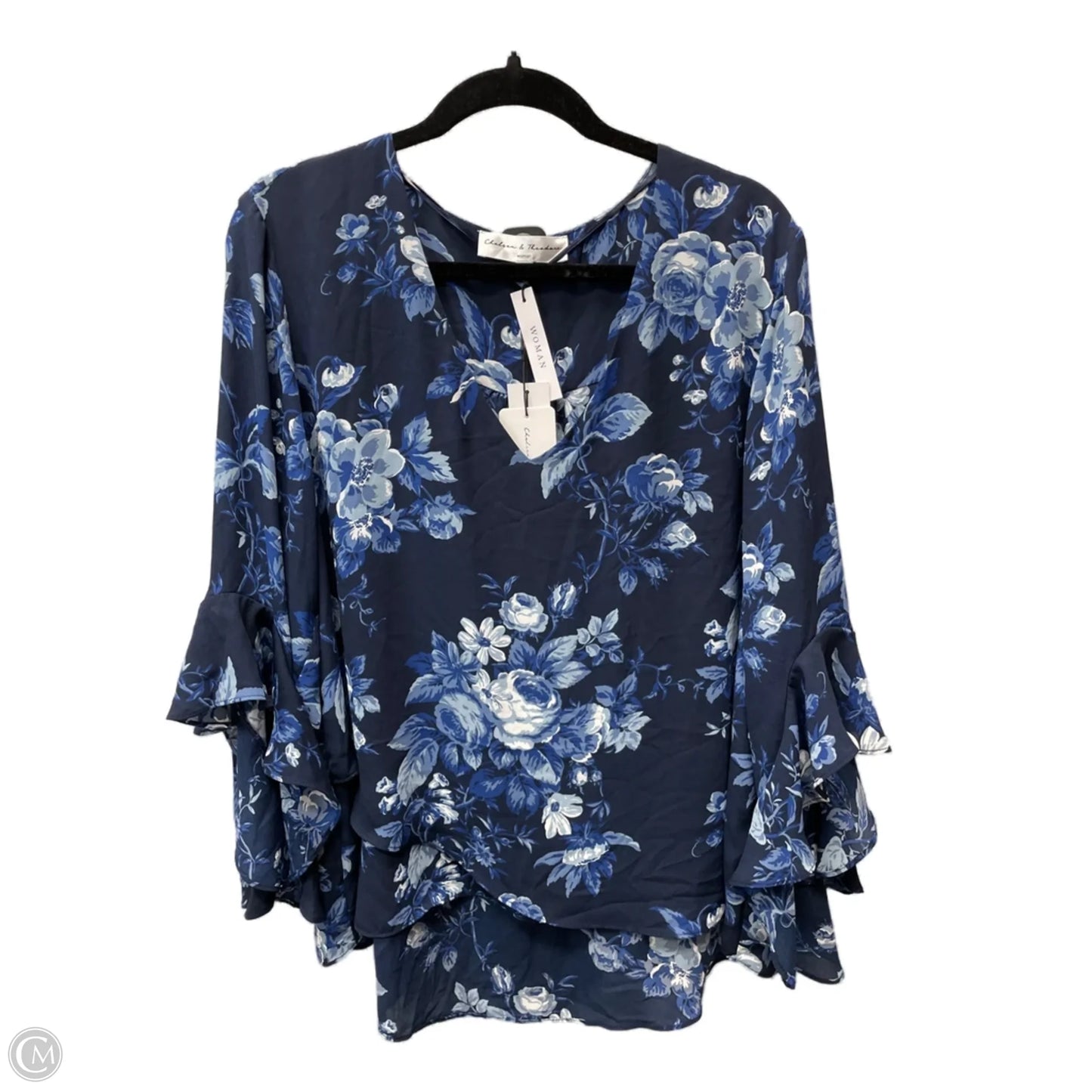 Top Long Sleeve By Chelsea And Theodore In Floral Print, Size: 1x