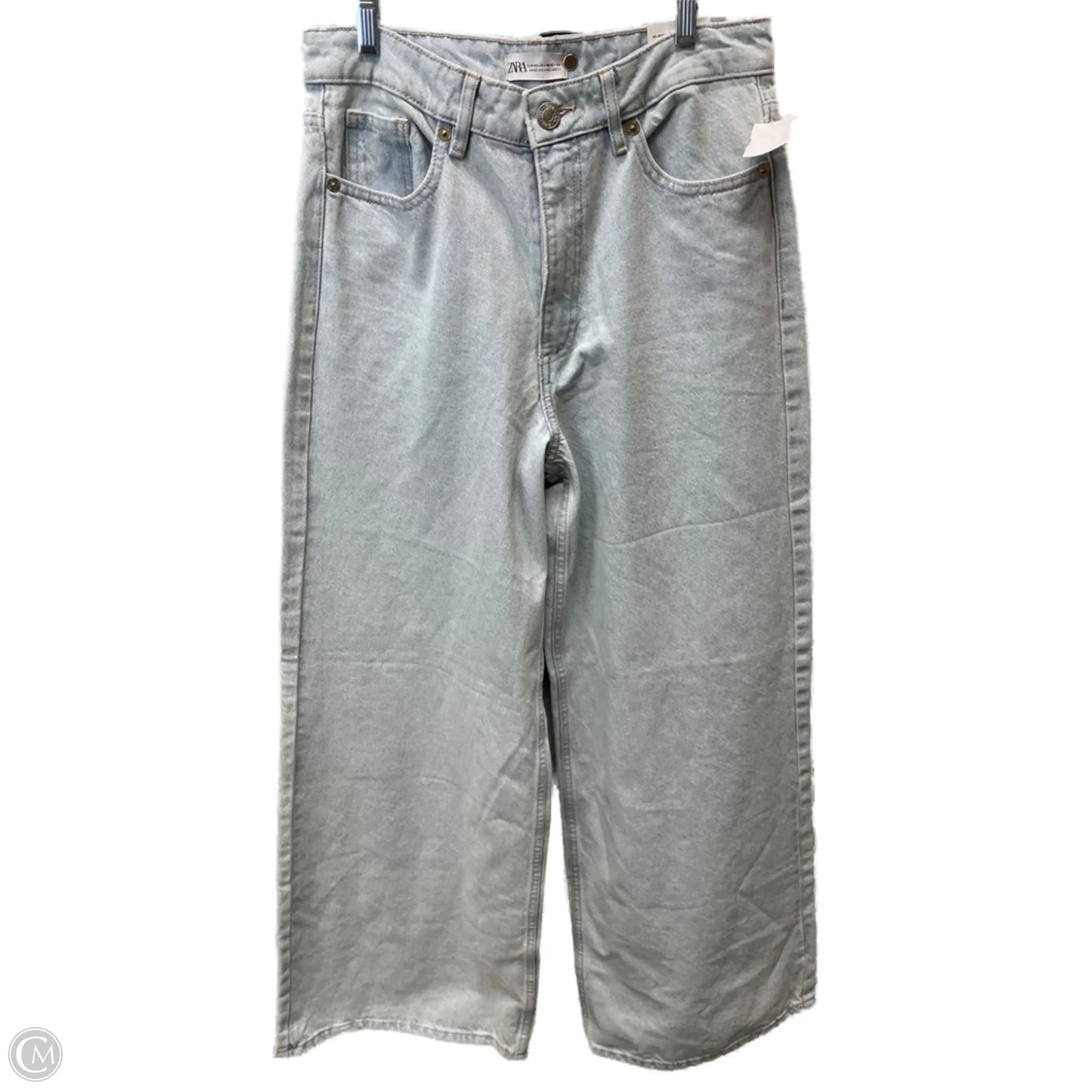 Jeans Flared By Zara In Blue Denim, Size: 10