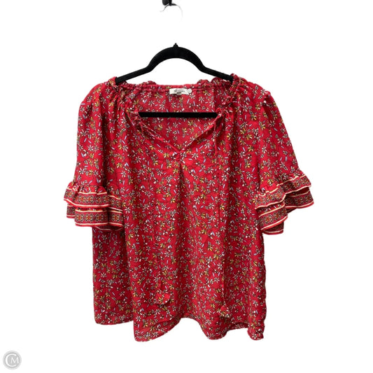 Top Short Sleeve By Max Studio In Floral Print, Size: 1x