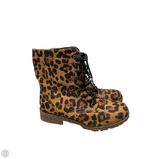 Boots Ankle Flats By Bamboo In Animal Print, Size: 7