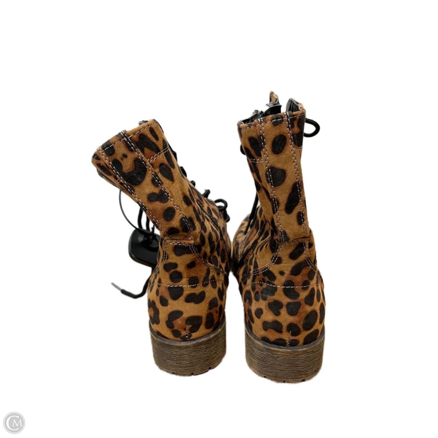 Boots Ankle Flats By Bamboo In Animal Print, Size: 7