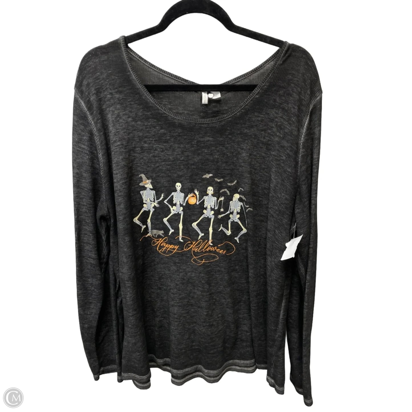 Top Long Sleeve By Cato In Black, Size: 1x