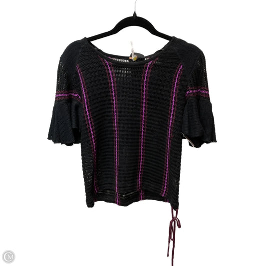 Top Short Sleeve By Free People In Black & Purple, Size: S