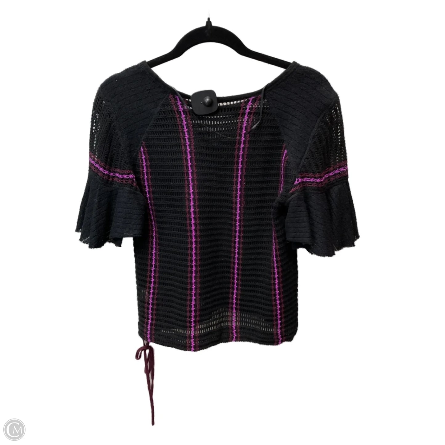 Top Short Sleeve By Free People In Black & Purple, Size: S