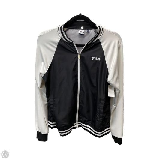 Athletic Jacket By Fila In Black & White, Size: M