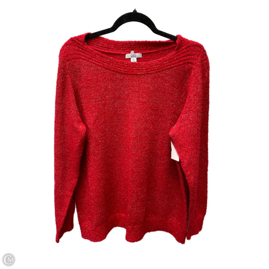 Sweater By Croft And Barrow In Gold & Red, Size: 1x