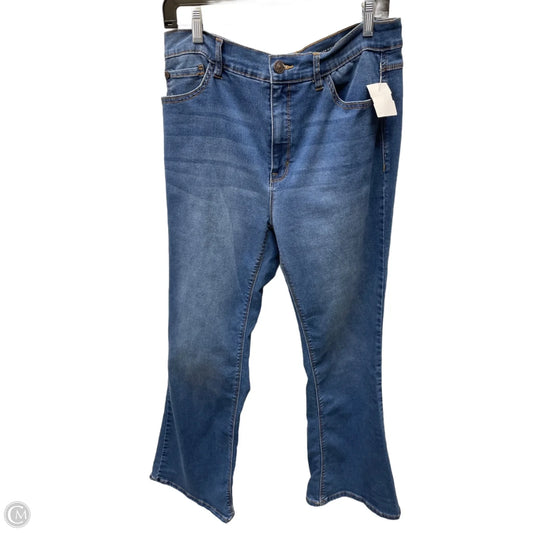 Jeans Flared By Curve Appeal In Blue Denim, Size: 12