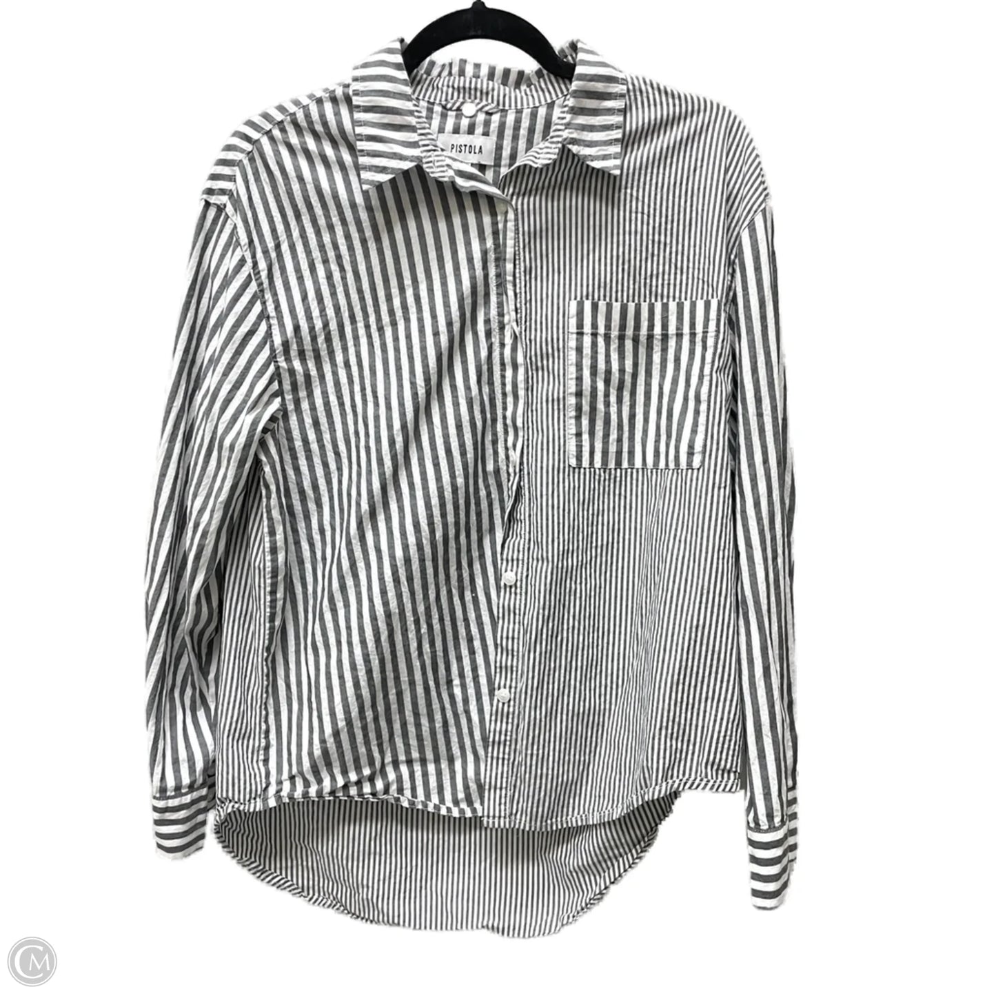 Top Long Sleeve By Pistola In Striped Pattern, Size: S